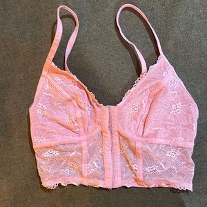 Pink lace bralette top